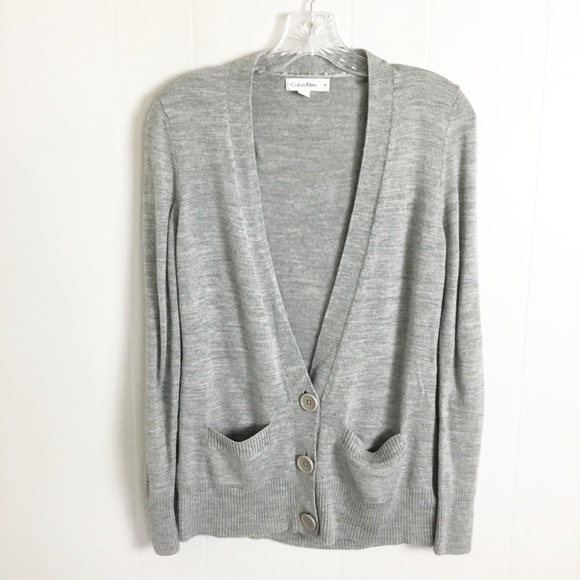 Calvin Klein Gray Button Cardigan Size M Womens - Picture 1 of 2